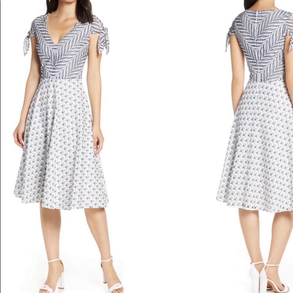 NWT Eyelet Fit & Flare Dress
